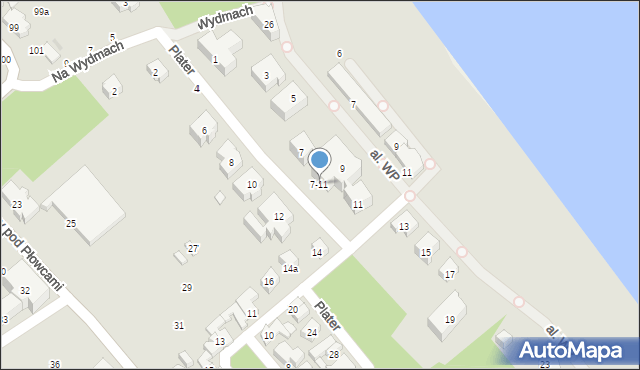 Sopot, Plater Emilii, 7-11, mapa Sopotu