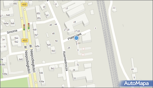 Sopot, Platanowa, 2, mapa Sopotu