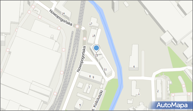 Sosnowiec, Plac Kościuszki Tadeusza, gen., 13, mapa Sosnowca