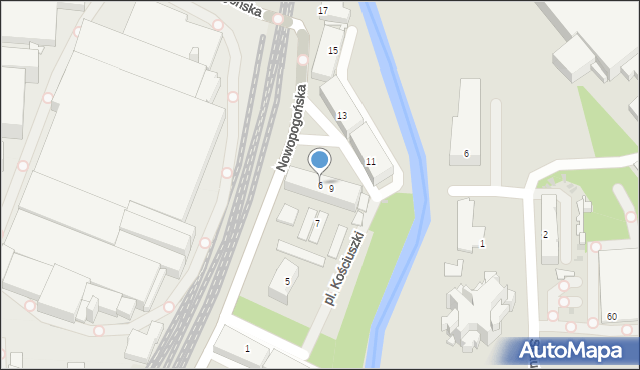 Sosnowiec, Plac Kościuszki Tadeusza, gen., 6, mapa Sosnowca