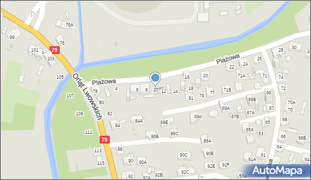 Sosnowiec, Plażowa, 10, mapa Sosnowca