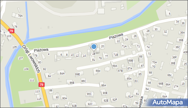 Sosnowiec, Plażowa, 18, mapa Sosnowca