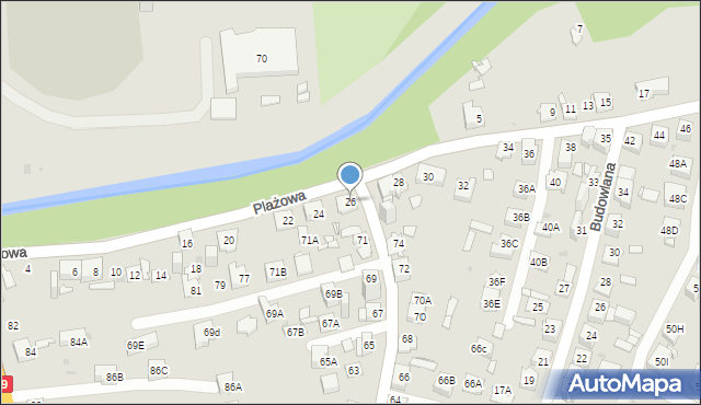 Sosnowiec, Plażowa, 26, mapa Sosnowca