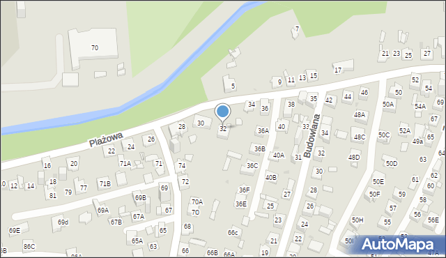 Sosnowiec, Plażowa, 32, mapa Sosnowca