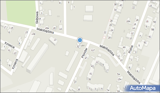 Sosnowiec, Plonów, 32, mapa Sosnowca