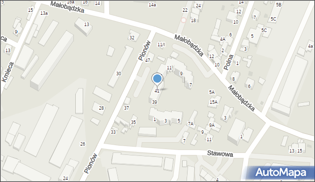 Sosnowiec, Plonów, 41, mapa Sosnowca