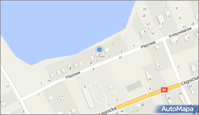 Spalona, Plażowa, 1j, mapa Spalona