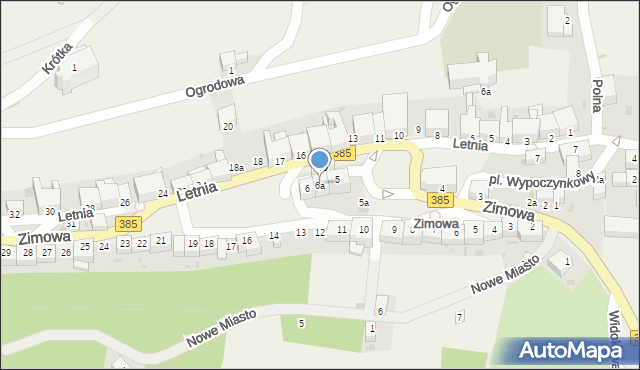 Srebrna Góra, Plac Wypoczynkowy, 6a, mapa Srebrna Góra