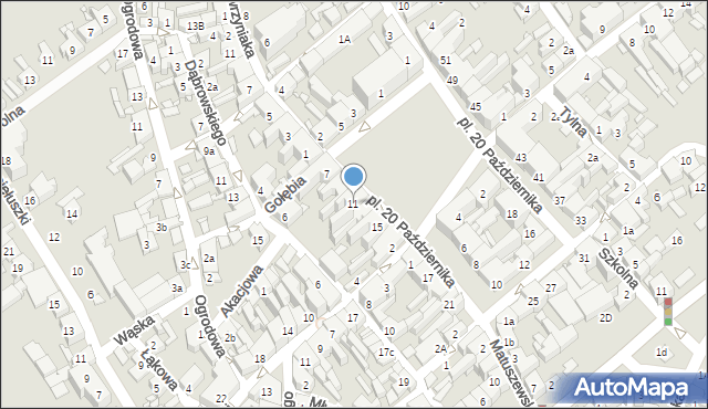 Śrem, Plac 20 Października, 11, mapa Śrem