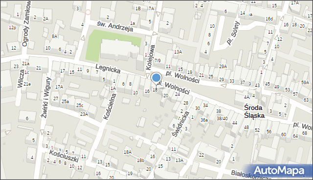 Środa Śląska, Plac Wolności, 16/18, mapa Środa Śląska