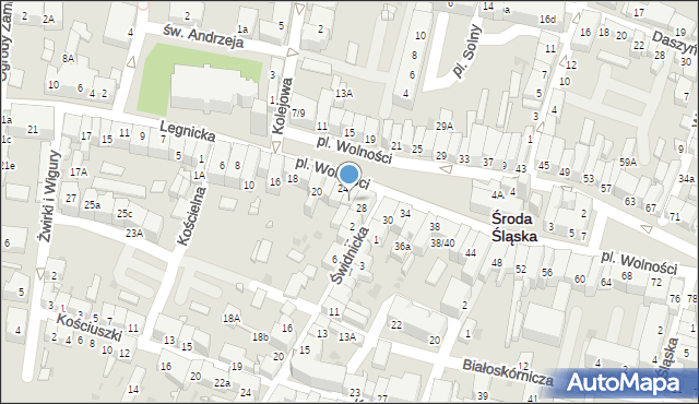Środa Śląska, Plac Wolności, 26, mapa Środa Śląska