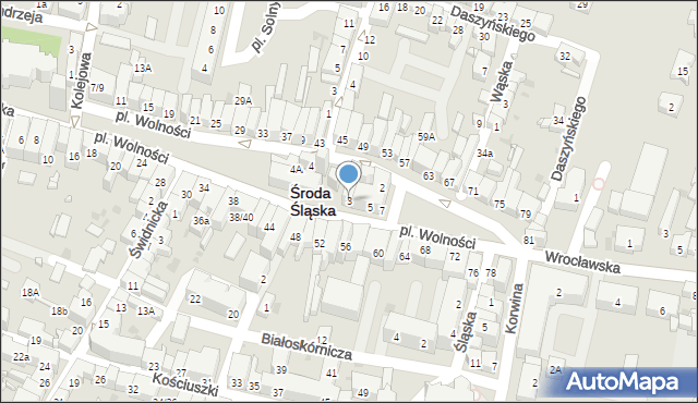 Środa Śląska, Plac Wolności, 3, mapa Środa Śląska