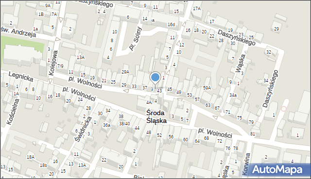 Środa Śląska, Plac Wolności, 41, mapa Środa Śląska