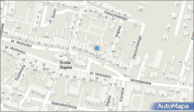 Środa Śląska, Plac Wolności, 61/63, mapa Środa Śląska