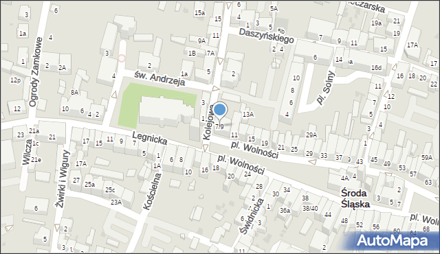 Środa Śląska, Plac Wolności, 7/9, mapa Środa Śląska