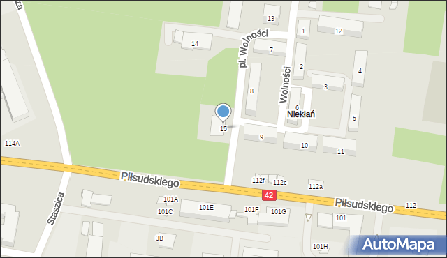 Stąporków, Plac Wolności, 15, mapa Stąporków