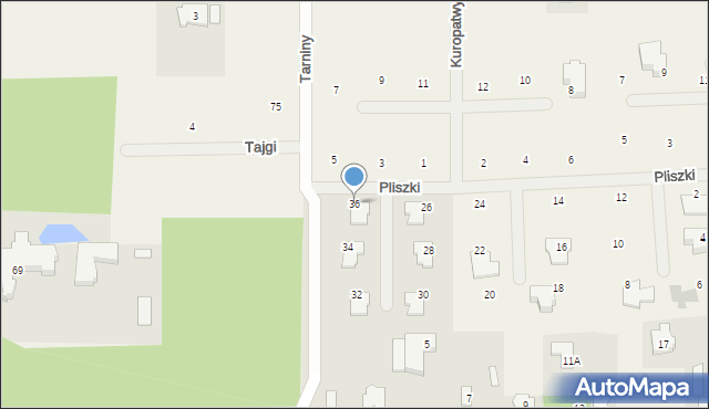 Stara Wieś, Pliszki, 36, mapa Stara Wieś