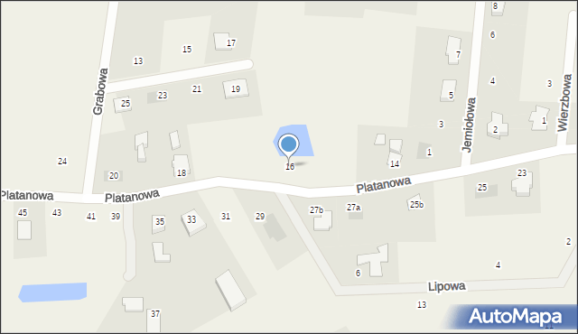 Stare Bielice, Platanowa, 16, mapa Stare Bielice