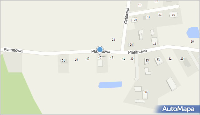 Stare Bielice, Platanowa, 45, mapa Stare Bielice