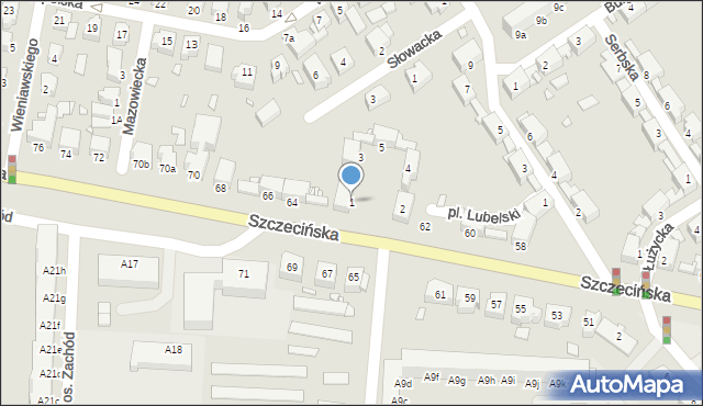 Stargard, Plac Lubelski, 1, mapa Stargard