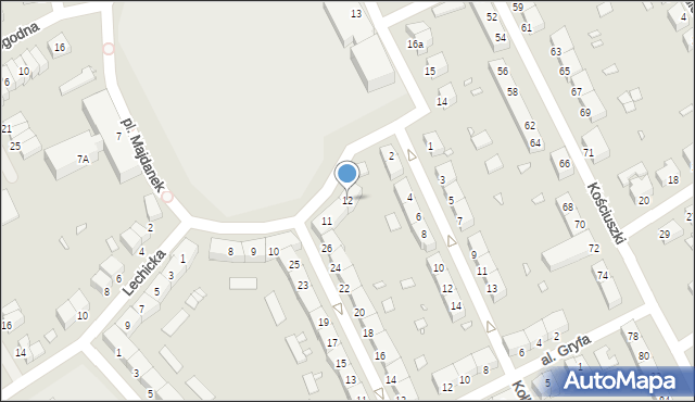 Stargard, Plac Majdanek, 12, mapa Stargard