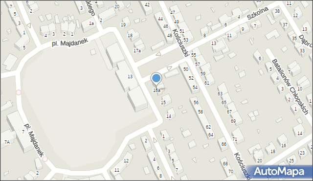 Stargard, Plac Majdanek, 16a, mapa Stargard