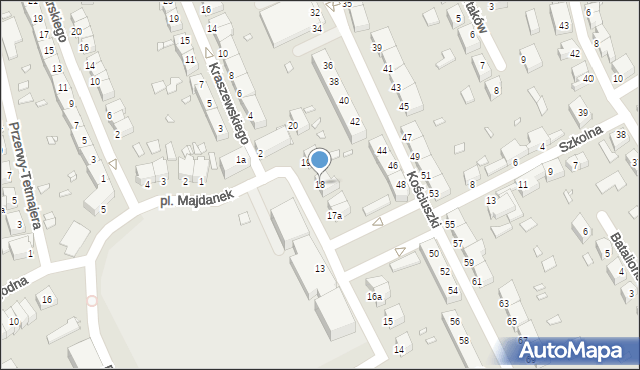 Stargard, Plac Majdanek, 18, mapa Stargard