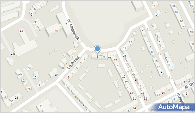 Stargard, Plac Majdanek, 8, mapa Stargard
