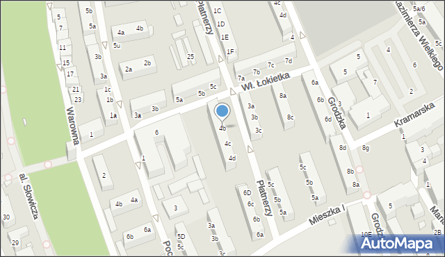 Stargard, Płatnerzy, 4b, mapa Stargard