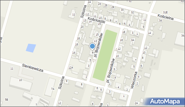 Staroźreby, Plac Bojowników, 7, mapa Staroźreby