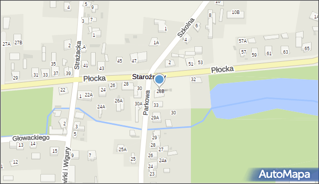 Staroźreby, Płocka, 28B, mapa Staroźreby