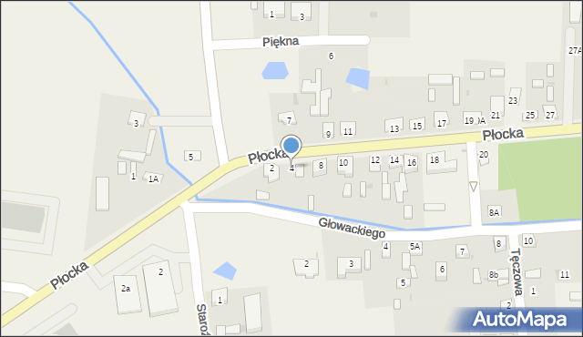 Staroźreby, Płocka, 4, mapa Staroźreby