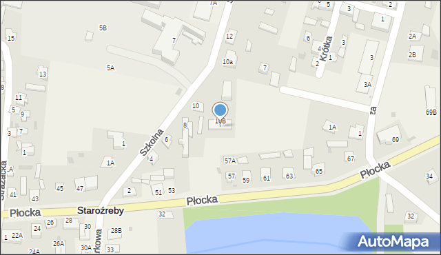 Staroźreby, Płocka, 55, mapa Staroźreby