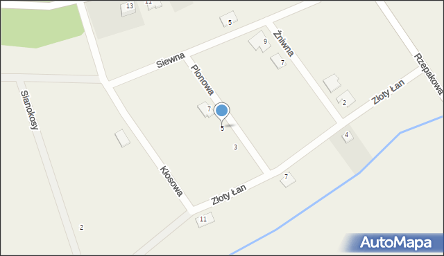 Stary Tomyśl, Plonowa, 5, mapa Stary Tomyśl