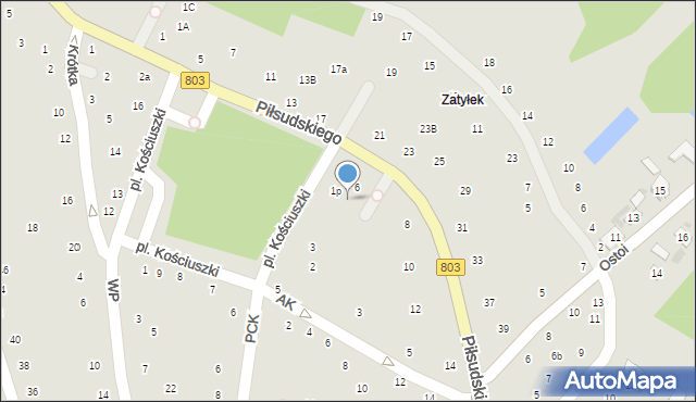 Stoczek Łukowski, Plac Kościuszki Tadeusza, gen., 1, mapa Stoczek Łukowski