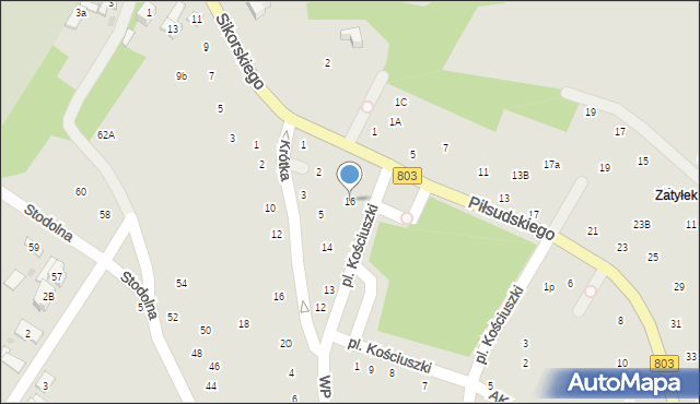 Stoczek Łukowski, Plac Kościuszki Tadeusza, gen., 16, mapa Stoczek Łukowski