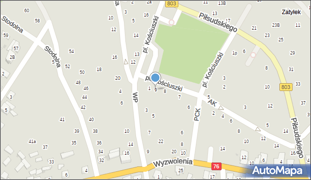 Stoczek Łukowski, Plac Kościuszki Tadeusza, gen., 9, mapa Stoczek Łukowski