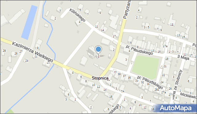 Stopnica, Plac Piłsudskiego Józefa, marsz., 1, mapa Stopnica