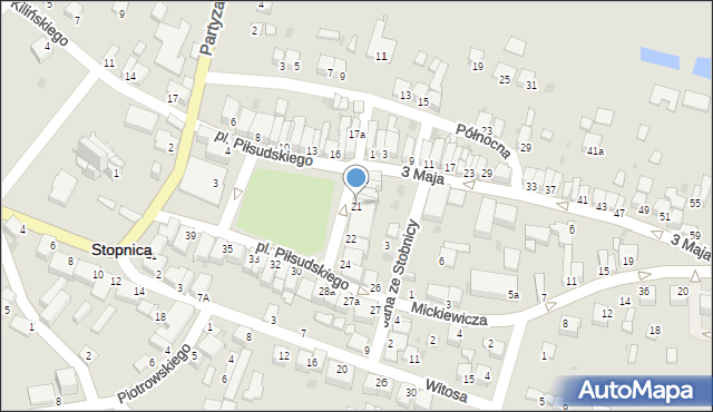 Stopnica, Plac Piłsudskiego Józefa, marsz., 21, mapa Stopnica