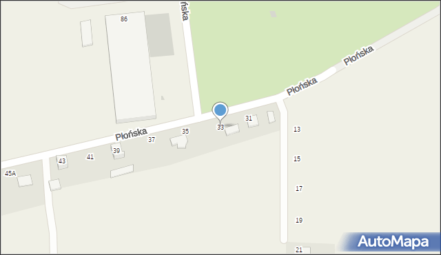 Strachówko, Płońska, 33, mapa Strachówko