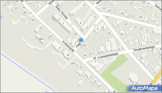 Stryków, Plater Emilii, 1, mapa Stryków