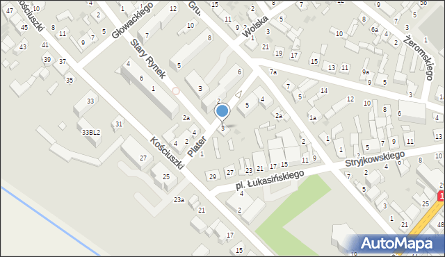 Stryków, Plater Emilii, 3, mapa Stryków