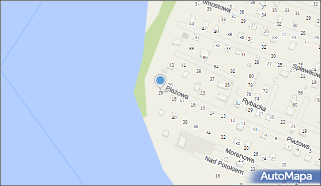 Strykowo, Plażowa, 19, mapa Strykowo