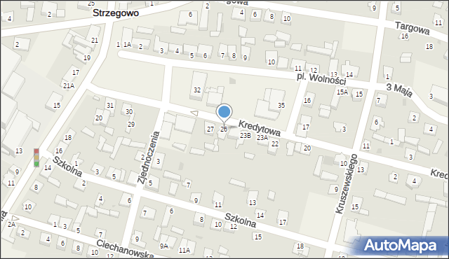 Strzegowo, Plac Wolności, 26, mapa Strzegowo