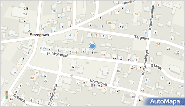 Strzegowo, Plac Wolności, 9, mapa Strzegowo