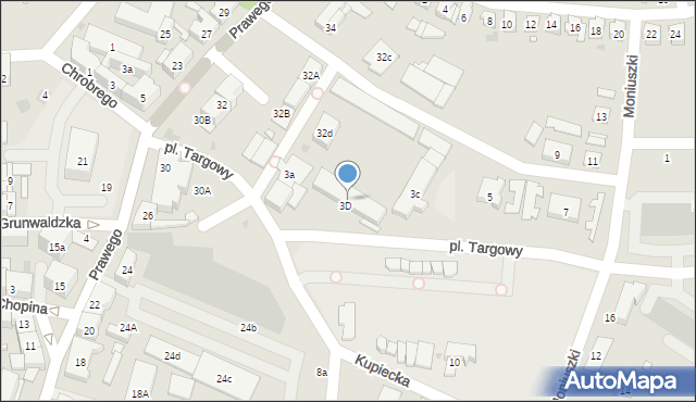 Strzelce Opolskie, Plac Targowy, 3b, mapa Strzelce Opolskie