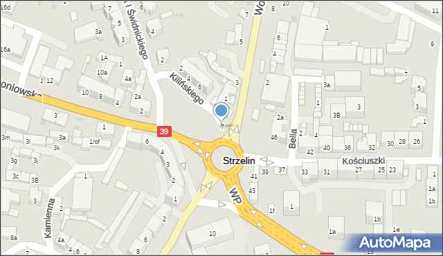 Strzelin, Plac 1 Maja, 7, mapa Strzelin