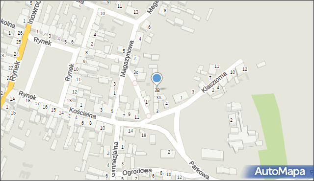 Strzelno, Plac Świętego Wojciecha, 3B, mapa Strzelno