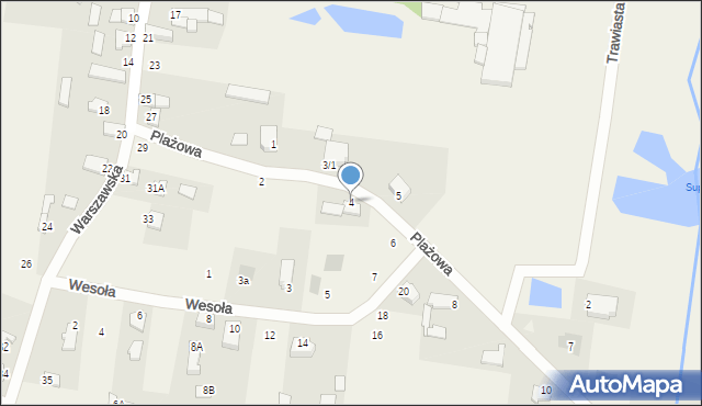 Studzianki, Plażowa, 4, mapa Studzianki