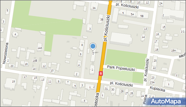 Suchowola, Plac Kościuszki Tadeusza, gen., 2, mapa Suchowola